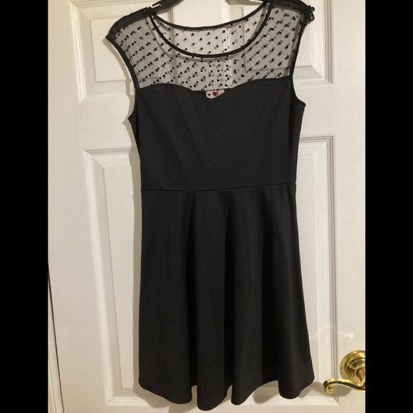 Sheer Polka Dot Top Drop Waist Dress - Picture 2 of 5
